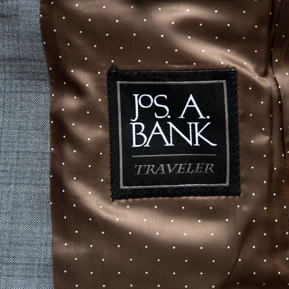 JOS A BANK Men's Blazer Sport Coat Jacket‎ 36R Wool Grey Plaid E081214